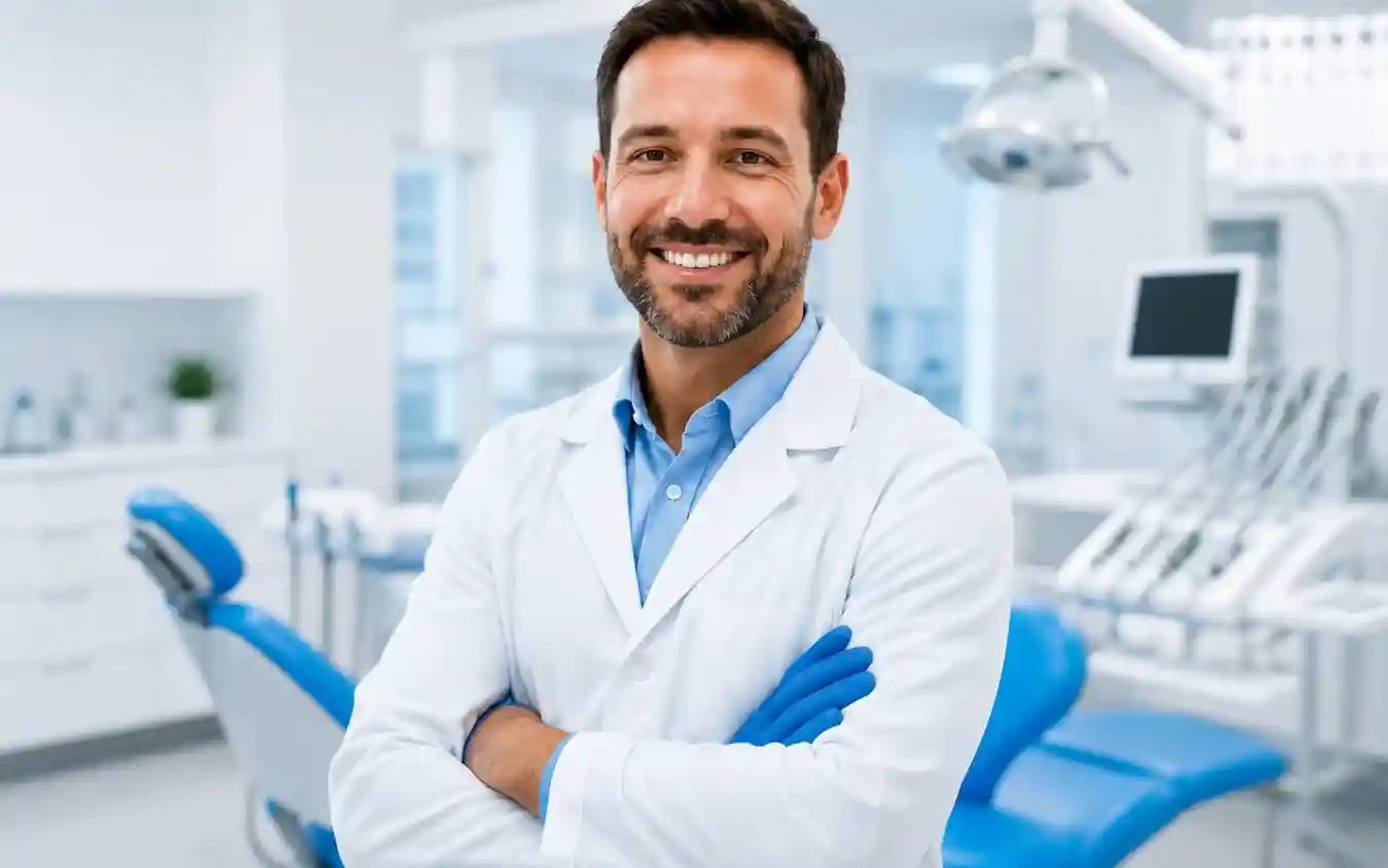 Smiling dentist - dental SEO helps practices rank #1 on Google